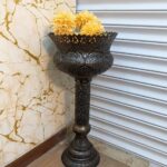 Vintage Copper Stand Vase With Ornate Design-SoUnique.PK